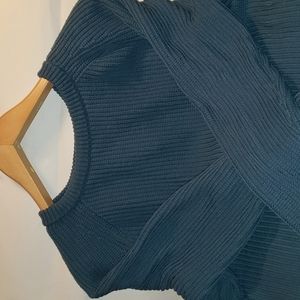 L.L.Bean cotton crew neck sweater, XL, slate blue, gently worn